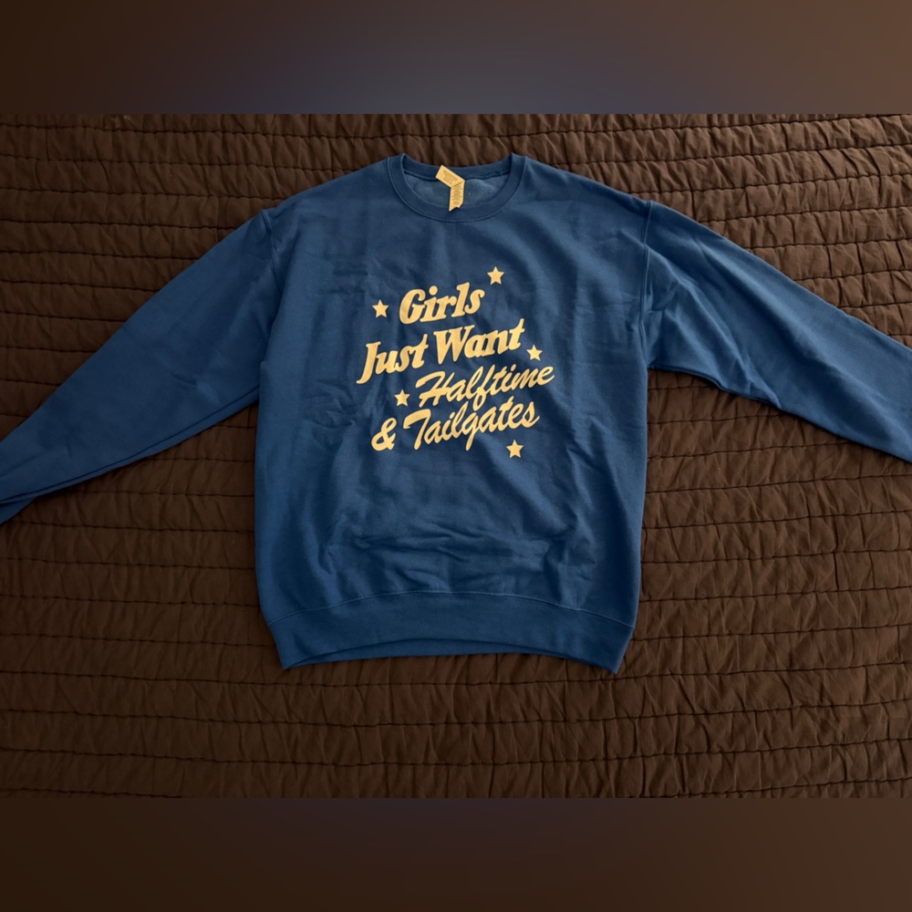 Shop Kristin Jones GIRLS JUST WANT HALFTIME & TAILGATES CREWNECK